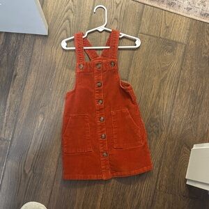 Wonder Nation Orange Corduroy Kids Overall Dress